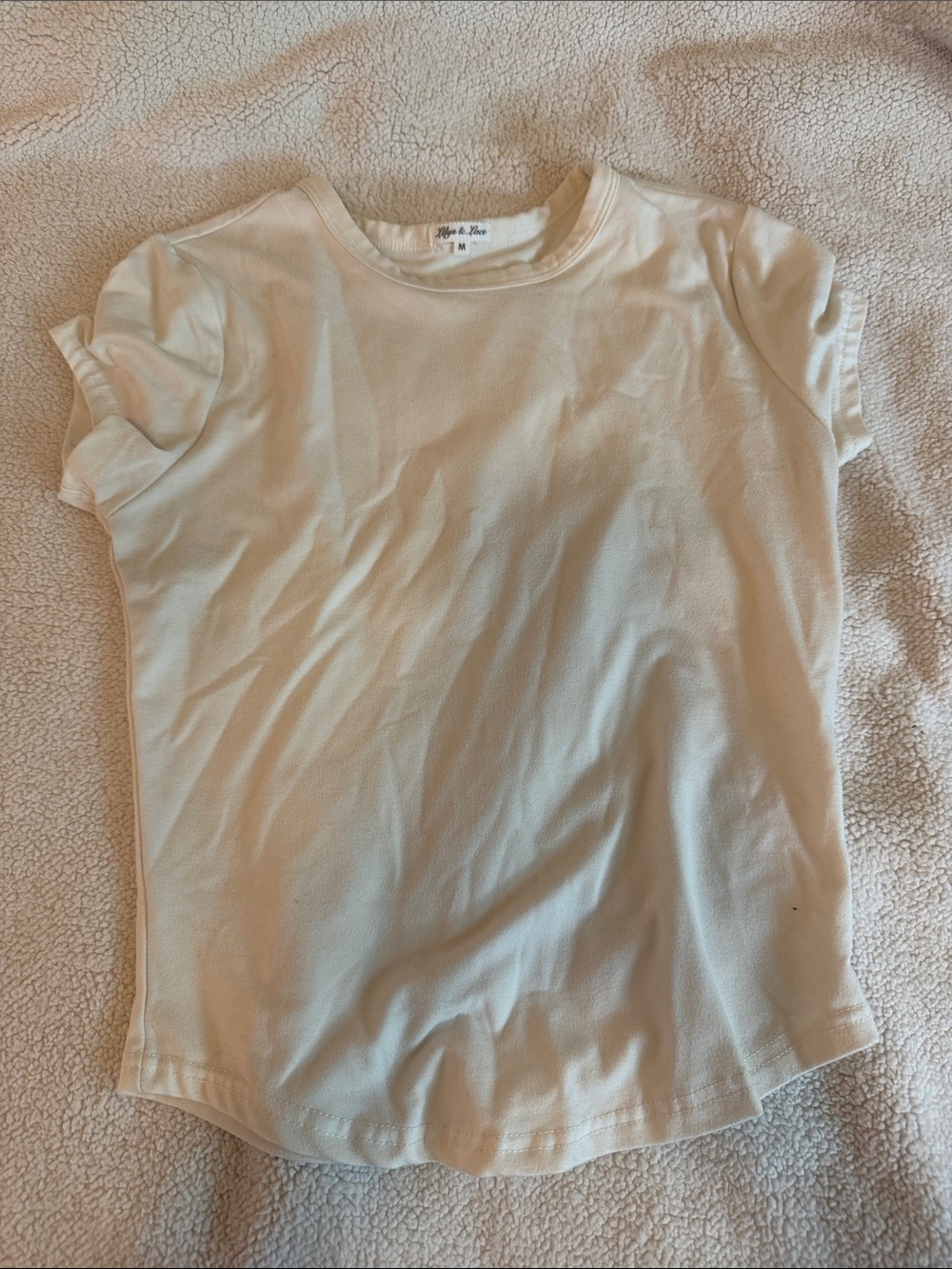 Cream Short Sleeve Baby Tee